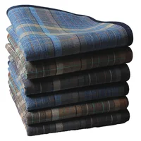 4pcs/lot Dark Plaid Handkerchief Cotton Handkerchief Classic Retro Handkerchief Bag Square Business Casual Chest Scarf 1