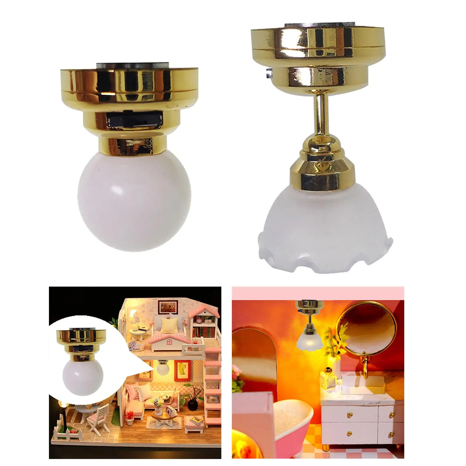 

1:12 Dollhouse Ceiling LED Lamp Dollhouse Furniture for Micro Landscape
