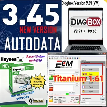 2025 Hot Vivid 2018.1 Diagbox 9.91 ECM Titanium 1.61 AutoData 3.45 HAYNES/PRO logiciel de réparation automobile atelier pièces de données catalogue