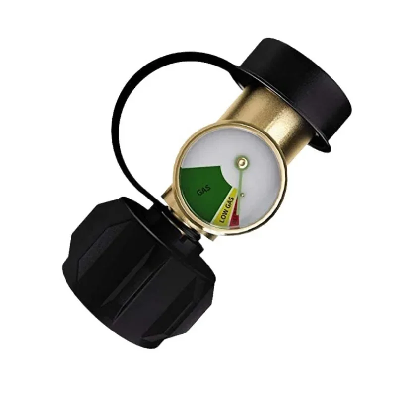 Conversion Joint Propane Gas Tank Joint Flow Detection Gas with Pressure Gauge Valve