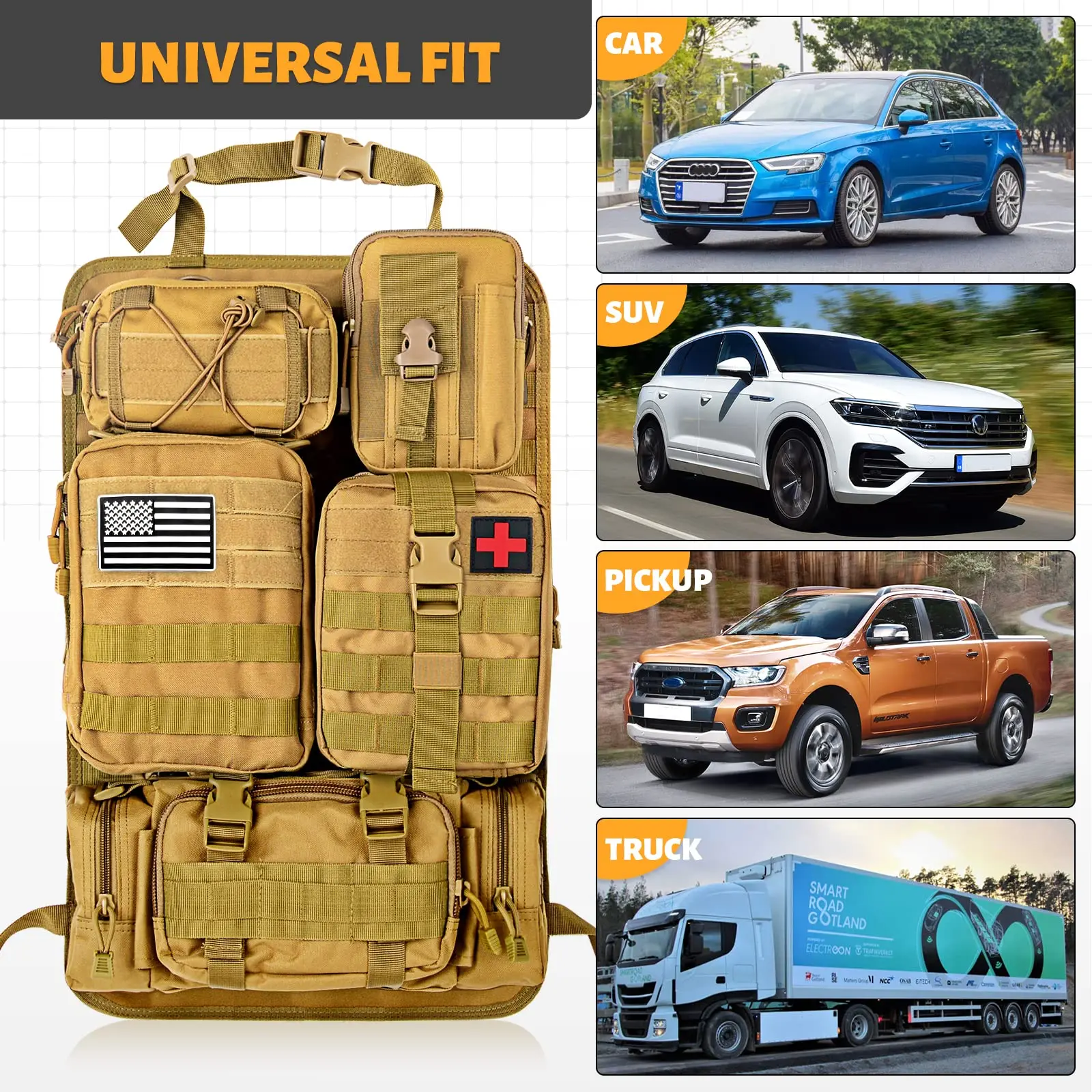 430*330*5mm Vehicle Organizer Tactical Seat Back Mounted Molle Panels for  Modular Storage ABS Plastic Car Interior Accessories - AliExpress