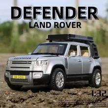

1:32 Land Rover Defender 110 SUV Alloy Car Model Die Cast Metal Simulation Children's Acousto-optic Toy Off-road Vehicle Gift