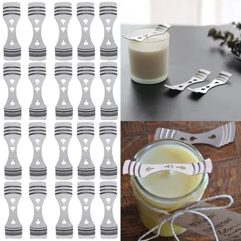 1/2/5PC Metal Wax Core Centering Decorative Silver Stainless Steel Three-Hole Wick Holder, DIY Scented Candle Making Supplies