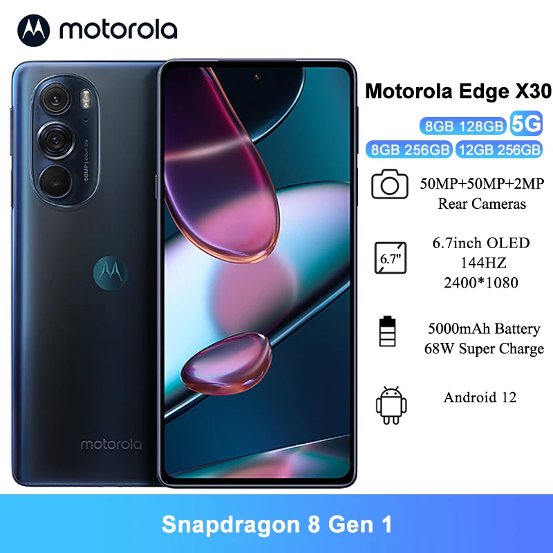 Смартфон Motorola Moto Edge X30 6 7 дюйма 144 Гц 5000 мАч 68 Вт Android 12 | Мобильные телефоны и