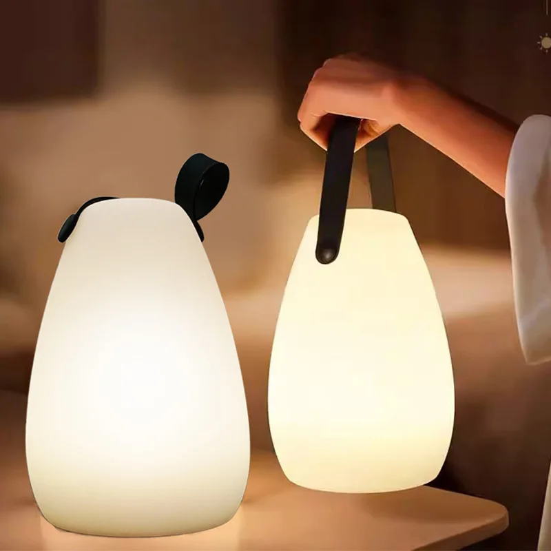 

Portable Led Stand Wireless Table Lamp Smart Remote Control Warm Light Camping Lamp Usb Charging Bedside Night Light