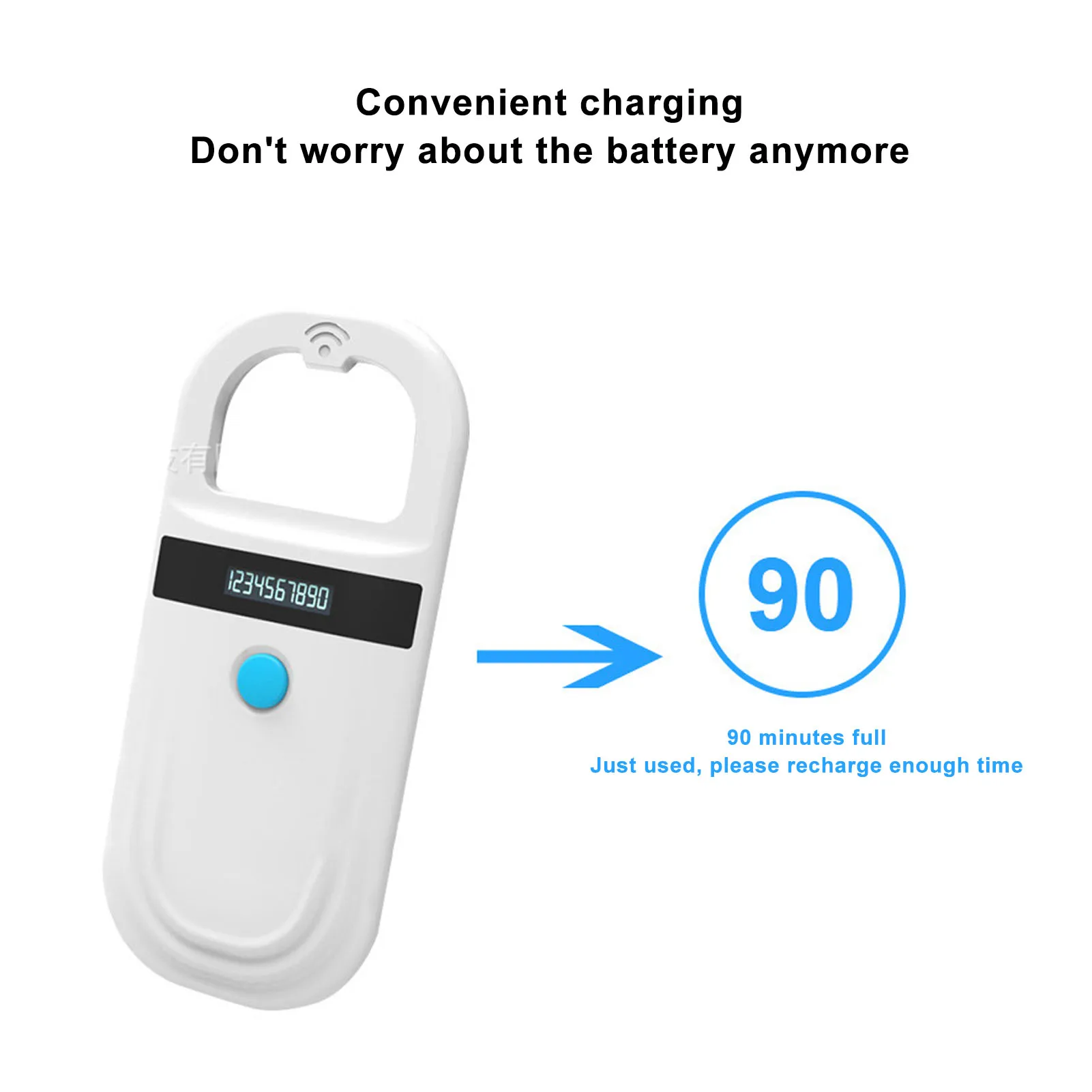 Animal Tag Reader Portable 134.2KHz 128 Records Data Storage Animal Chip Scanner for Pet Livestock Wildlife 5V