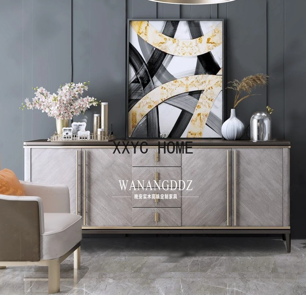 

TV Cabinet Simple Modern Master Bedroom American Gray Curio Cabinet Italian Entrance Cabinet Furniture