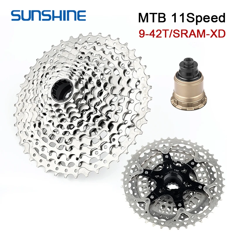 SUNSHINE MTB Bike CNC XD Cassette 11 12 Speed K7 12V/11V Mountain Bike Flywheel 10-50/52T Sprocket 9-50T 9-42T For SRAM GX EAGLE bicycle cassette bicycle parts bike sprocket