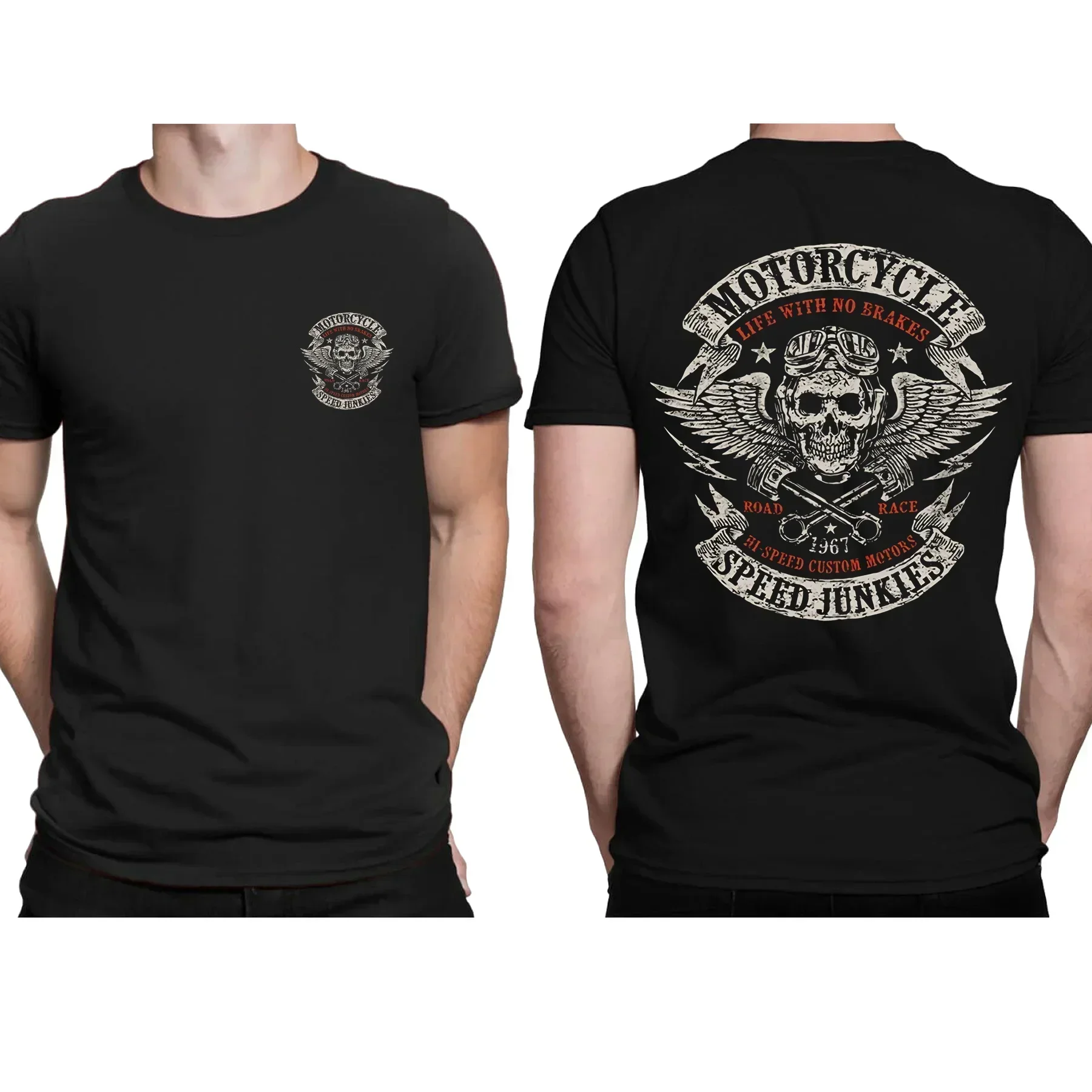 Camisetas Para Motos Precios Plantilla De Diseño De Camiseta Con Calavera De Motorista | Modelo De Camisetas Divertidas Hombre
