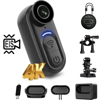 Kaysunlink Mini Telecamera 4K EIS, Dimensioni Compatte, Indossabile, Registrazione POV Senza Mani per Viaggi, Ciclismo, Sport, Animali Domestici, Attività all'Aperto