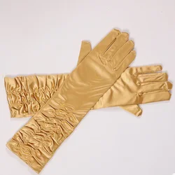 Elegant Vintage Silk Gloves in Black and Purple - All yards (Gold)