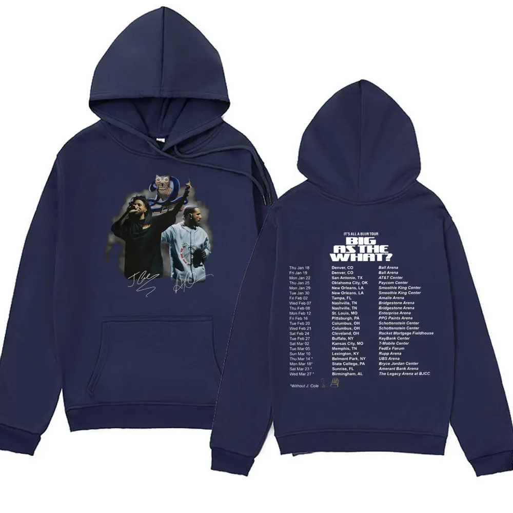 Drake J Cole Big As The What Tour 2024 Rap Music Tour Graphic Print Hoodies Hip Hop Gothic Streetwear Sweatshirts Men's Women's