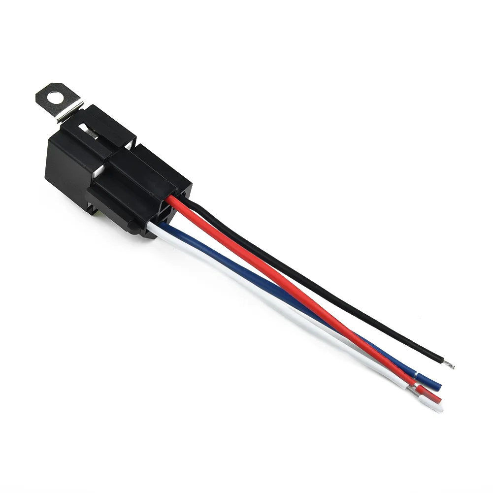 12 V 4-poliges Autorelais mit Sockel/Drähte/Sicherung, 30 A Amp, SPST, vorverdrahtete Steckdosen, wasserdichtes Autozubehör – Detail 7