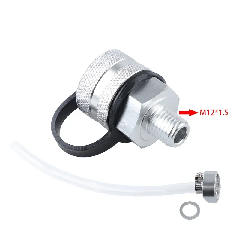 Auto Valve Engine Purge Turbo Blow Off Hydraulic Control Auto Ac Can Tap Heater Control Oil Drain Valve Aluminum Alloy Quick Drain M14*1.5 M14*1.25M12*1.25M12*1.5M12*1.75M16*1.5M20*1.5 1/2-20 with hose attachment