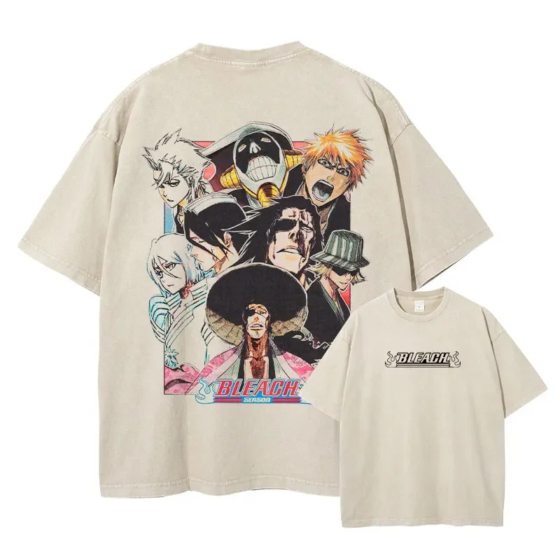 Vintage Anime Washed Oversized T-Shirt - Streetwear Short Sleeve Tee
