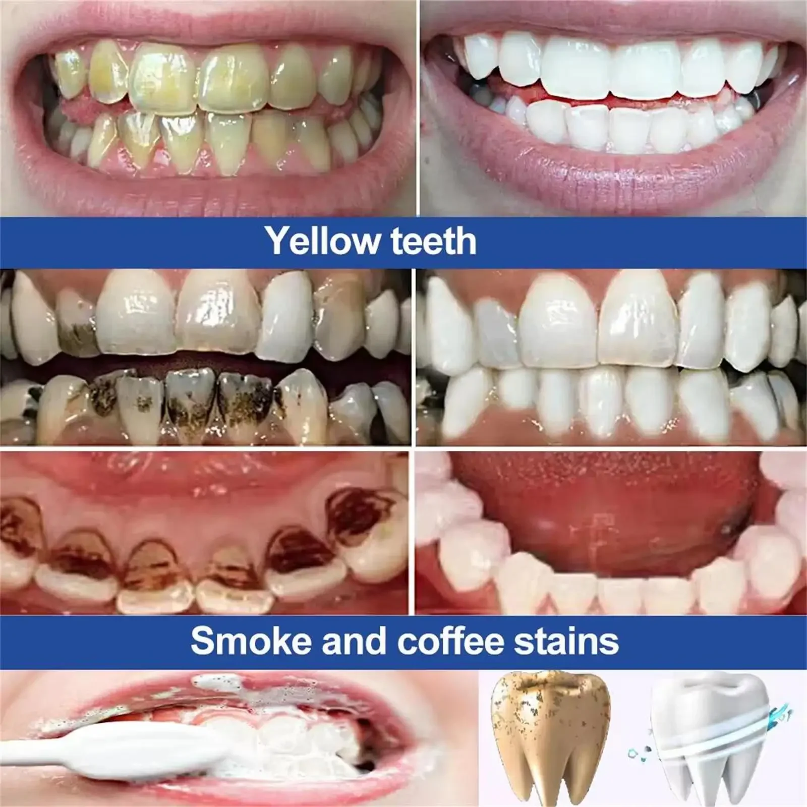 Polvere sbiancante per denti viola Rimuovi macchie di placca Pulizia Igiene orale Sbiancamento Strumenti dentali Alito fresco Illumina la cura dei denti - immagine 4