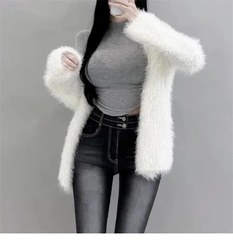 Koreanische Herbst Winter Neue Schlank Crop Top Sexy Frauen T-Shirt Durchsichtig Dünne Tops Langarm Sheer Damen Rollkragen T-Shirt – Detail 7