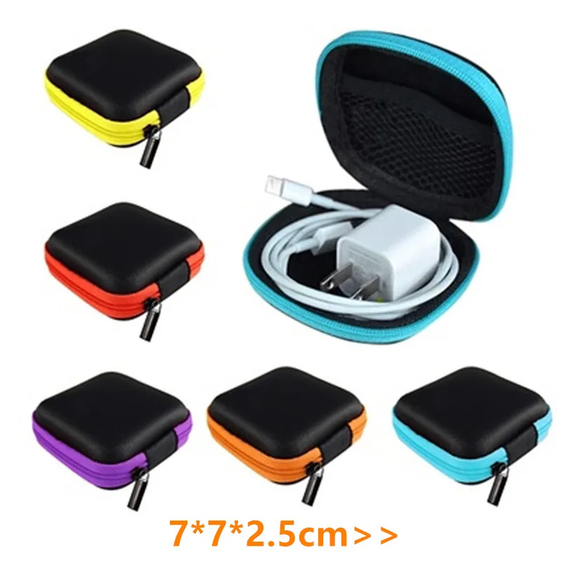 EVA Portable Earphone Bag Coin Purse Headphone USB Cable Case Storage Box Wallet Carrying Pouch Bag Earphone Accessories Unisex
