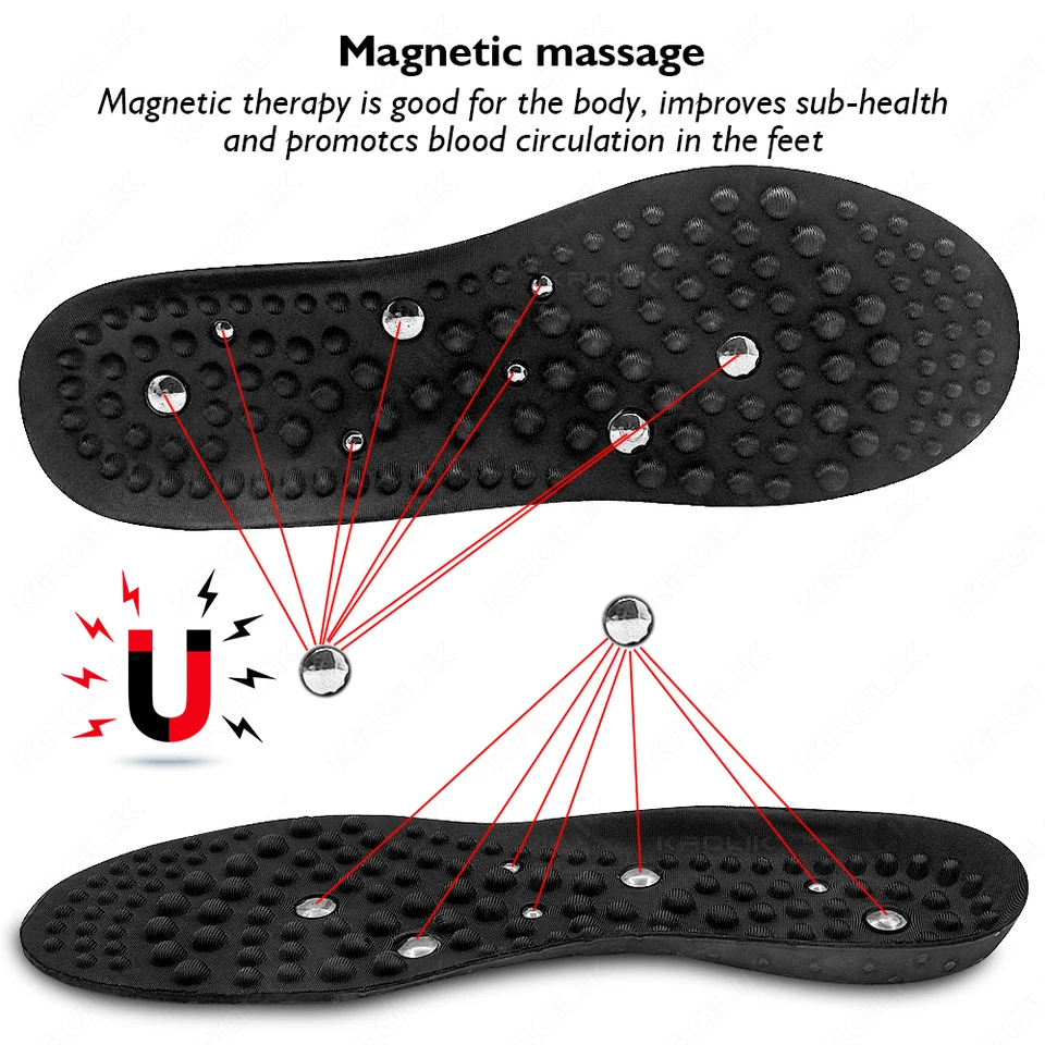 thumbnail image 2 of Magnetic Insoles For Men And Women,Foot Massage Shoe Inserts With Arch Support,Bring A Comfortable Experience, Non-Slip Cushioning And All-Day Comfort (Black, M/8-11 2 of 10