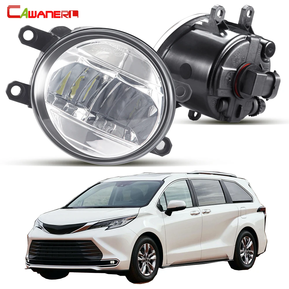 

2 X автомобильные Внешние Противотуманные фары H11, передний бампер, светодиодные противотуманные дневные ходовые огни DRL 30 Вт, 3000лм, 12 В для Toyota Sienna 2009-2017