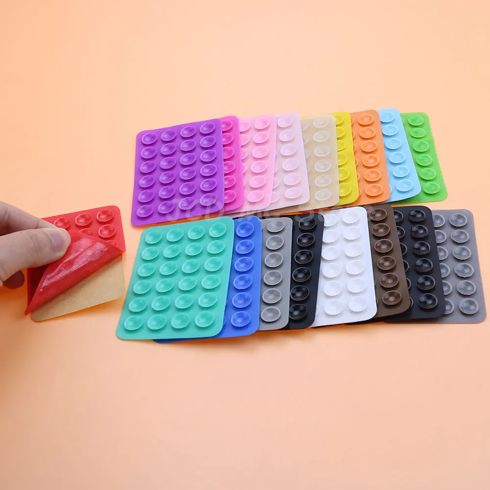 2pcsThickened Silicone Suction Cup 24Square Suction Cups Mobile Phone Tablet Luggage Cup Universal Strong Adhesive Stand