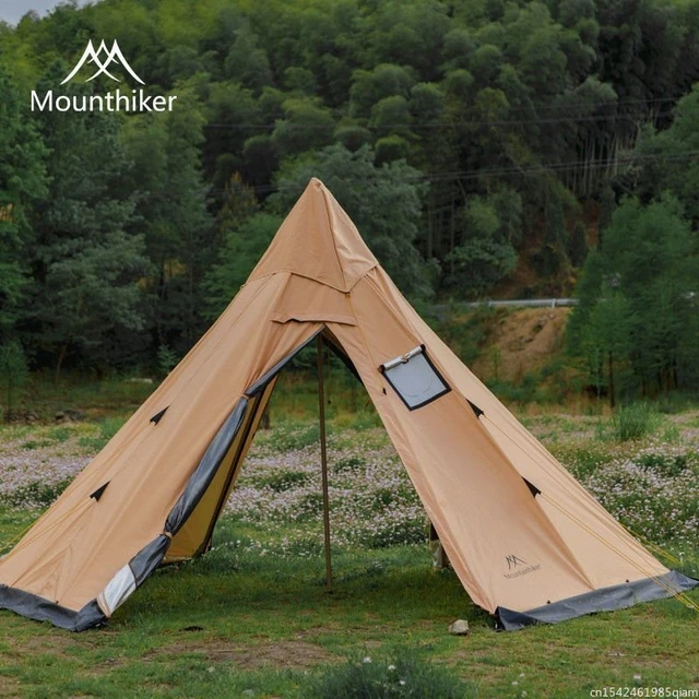 MOUNTAINHIKER 3-4 Person Pyramid Tent Shelter Ultralight Outdoor Camping  Teepee With Snow Skirt With Chimney Hole Hiking Tents - AliExpress