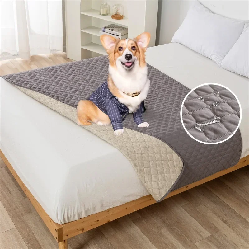 Waterproof Bedspread on The Bed King Size Bed Cover Quilted Non-Slip Mattress Pad Washable Mattress Protector Pet Dog Urine Pad 1