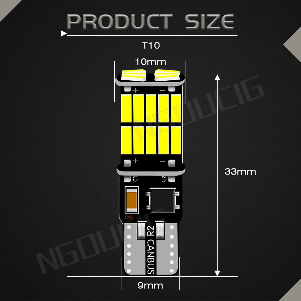 NGOUCIG   ȣ , 1x  Ʈ, T10 W5W BAX9S BAY9S H6W H21W LED , WY5W 194 T4W BA9S 26smd 4014, 6000K