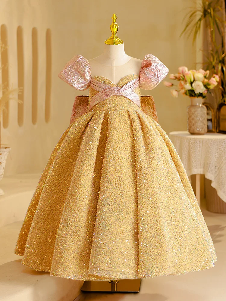 

Baby Girl Flower Dress Kids Bridemaid Wedding Dresses For Children White Ball Gowns Girls Boutique Party Wear Elegant Frocks