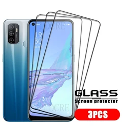 4 - Pack Tempered Glass Screen Protector with Full - Coverage Glue and 9H Hardness for OPPO A53 (3 Front Glass)
