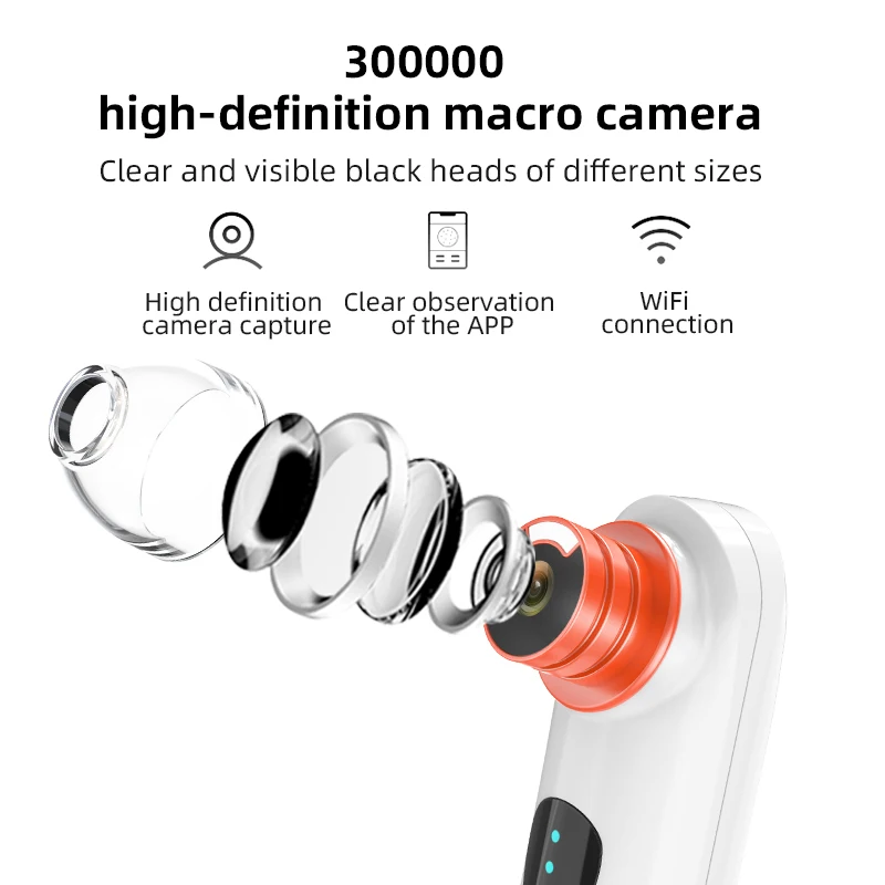 Face Nose Blackhead Remover with Camera Vacuum Pore Cleaner Pimple Black Head Remover Facial Acne Care Cleaning Tool Machine