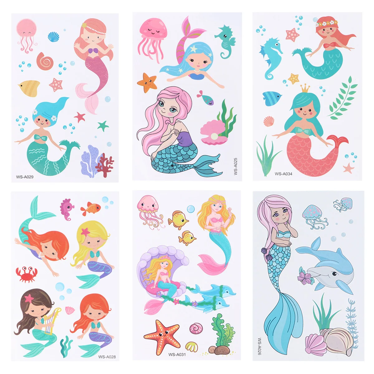 

12 Sheets Mermaid Children Waterproof Cartoon Waterproof Waterproof Sticker Environmentally Friendly Waterproof Waterproof