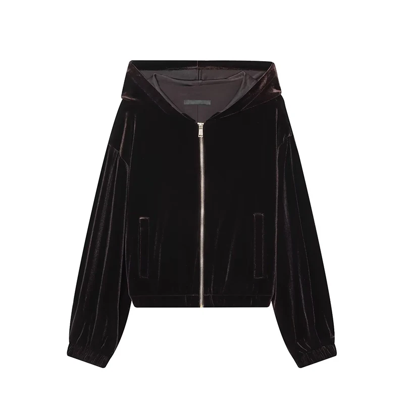 Women Velvet Two Pieces Pants Sets 2025 New Fashion Long Sleeve Hooded Coat + Trousers Women's Suit Chic Casual Woman Outfits