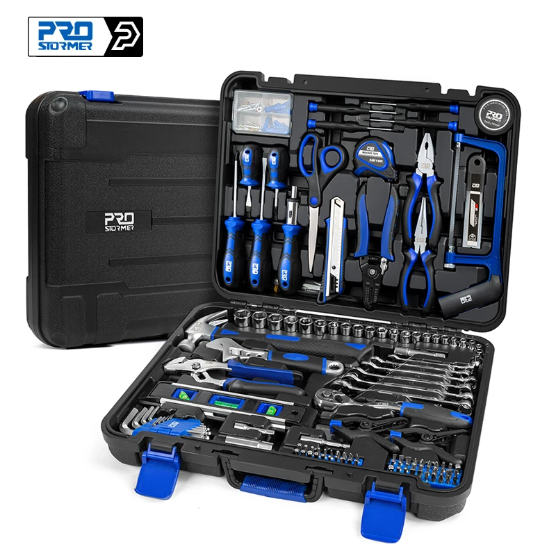 259Pcs Hand Tool Set DIY Home Repair Tool Kit Woodworking Tools Bag Car Repair Set Wrench Saw Screwdriver By PROSTORMER