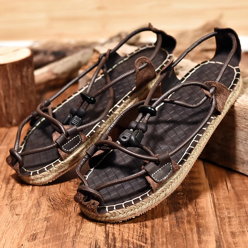Street Style Sandals for Men Outdoor Summer Roma Flats Personality Man Sandal Breathable Man Leisure Beach Shoes Quick Dry Shoes