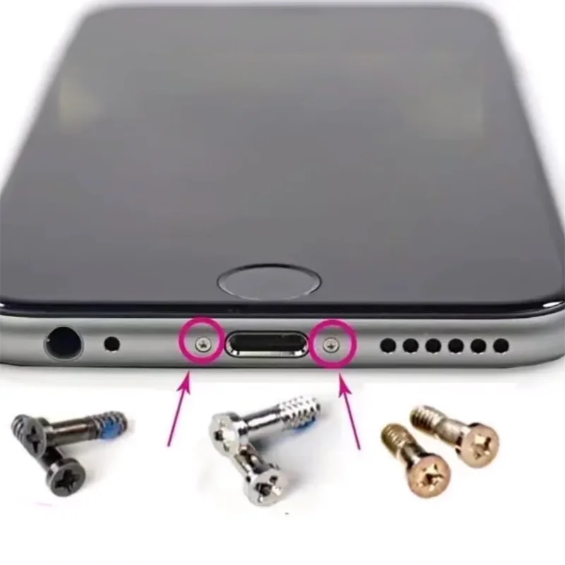 iPhone 14/13/12 Pro Max/11 시리즈/X Xs Max/XR/5 5s SE 6 7 8Plus 하단 나사 + 도구 키트와 호환되는 2개의 펜탈로브 나사