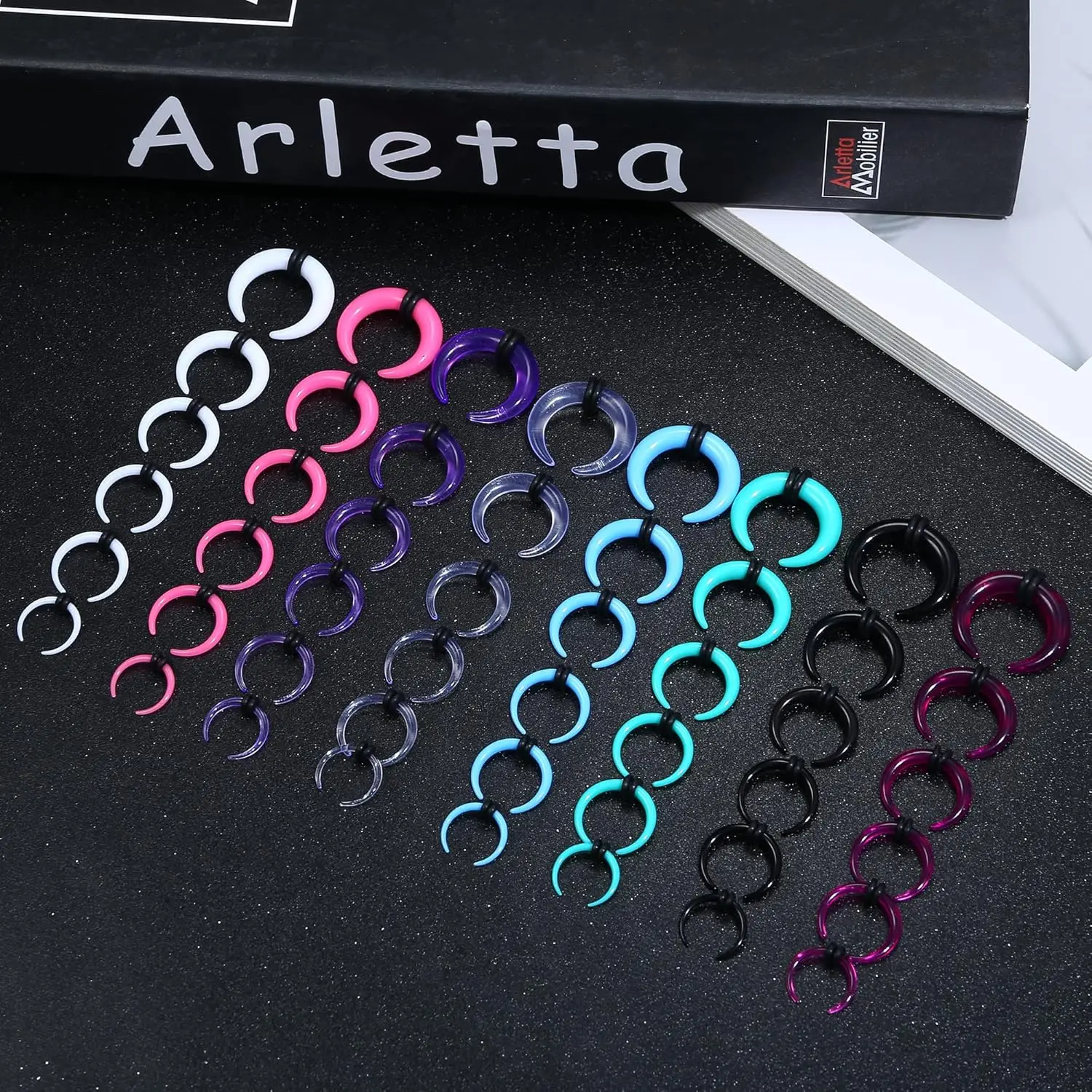 Acrylic Septum Stretching Kit 4G-14G Septum Ring Gauge Kit for Piercing Nose Ear