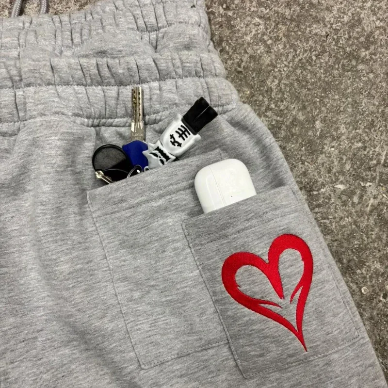 Sport Jogging Trousers Fashion Pants Men Casual Pants Double waist jogging pants embroidered pattern drooping Y2K retro men goth hip hop streetwear neutral loose sports pants