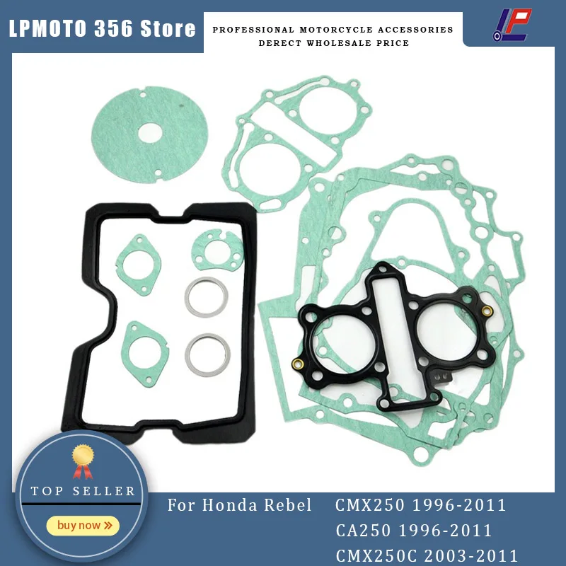 Motorcycle Engines Crankcase Cover Cylinder Gaskets Set For Honda Rebel