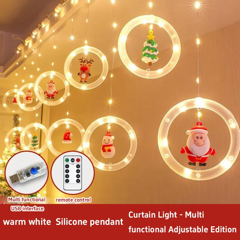 زينة عيد الميلاد للمنزل داخلي Led الستار أضواء الأسلاك النحاسية ضوء سلسلة ضوء الليل هدية عيد الميلاد السنة الجديدة 2026 ديكور 2