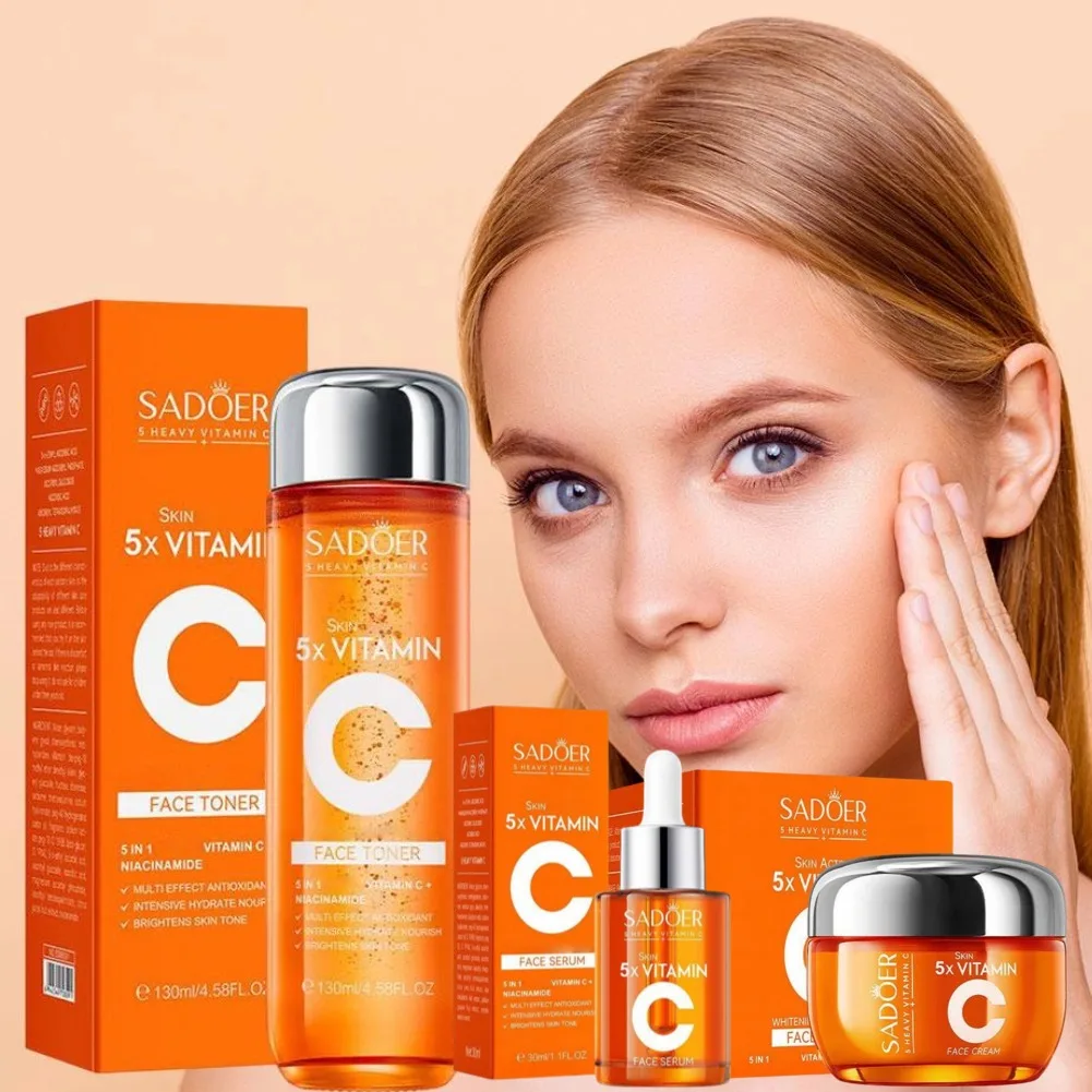 Radiant Glow Vitamin C Skincare Set - Moisturizing, Brightening & Firming Essence & Cream