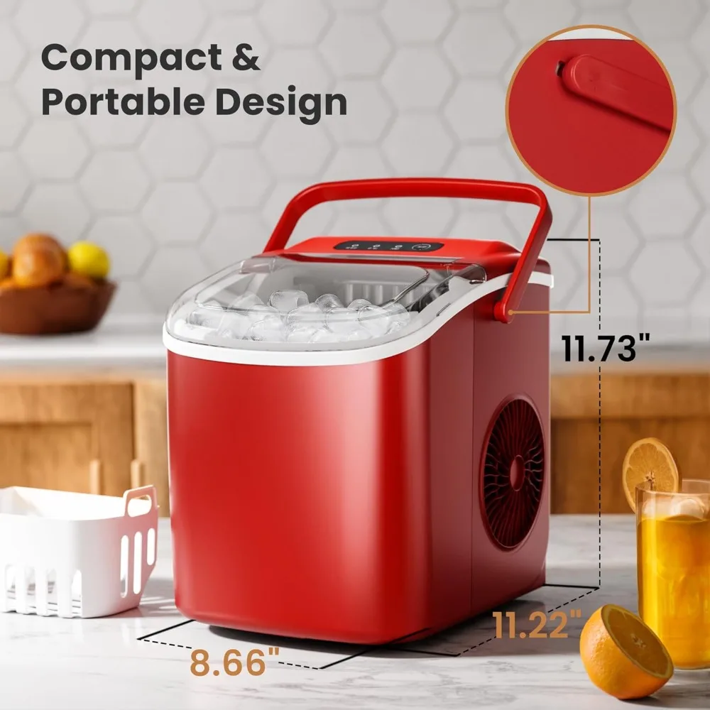Ice Makers, Countertop Portable  Machine, 9 Bullet-Shaped Ice Cubes,26Lbs/24H, Self-Cleaning Function, Ice Makers 2