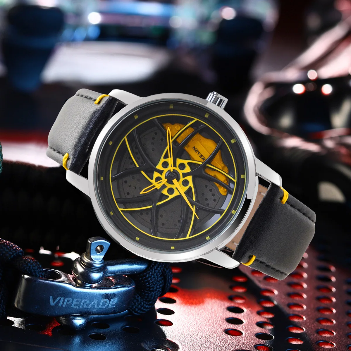 Montres créatives pour homme, moyeu de roue de voiture, moyeu de roue de voiture, montre de sport, étanche, design personnalisé, 3D, roue de voiture, moyeu à quartz, montre pour homme, acier noir Montres créatives pour homme, moyeu de roue de voiture, moyeu de roue de voiture, montre de sport, étanche, design personnalisé, 3D, roue de voiture, moyeu à quartz, montre pour homme, acier noir