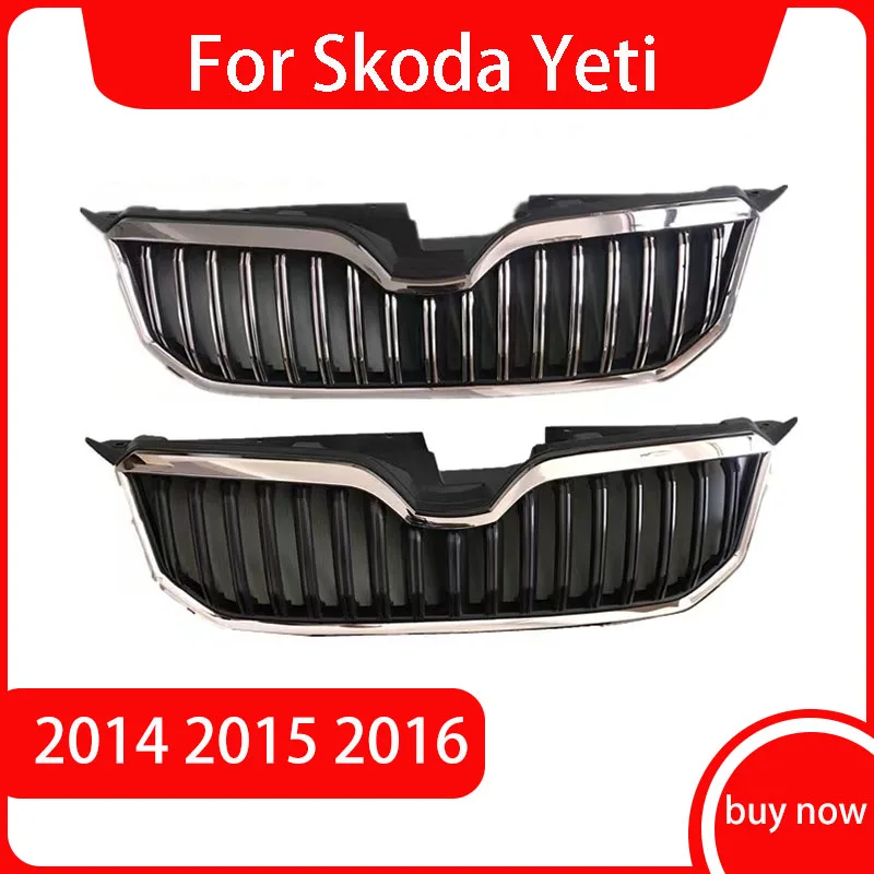 

For Skoda Yeti Tundra Front Grille High Quality Abs Grille Fit Parts Car 2014 2015 2016 Front Bumper Grill Radiator Grille