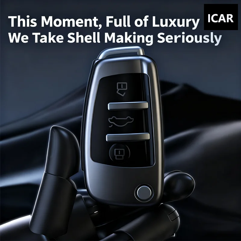 Titanium Gray Flip Car Key Case Cover Accessory