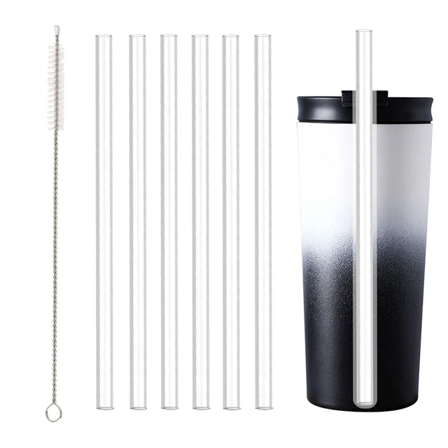 Reusable Silicone Clear Straws 11.81 Inch Tumbler Straws Cleaning Replacement  Straws for Stanley 30/40OZ Travel Tumbler Straws - AliExpress