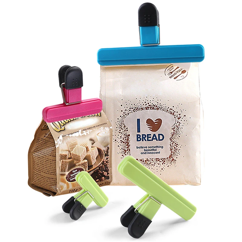 

1pc Food Bag Clips Portable Storage Snack Milk Seal Sealing Bag Clip Sealer Clamp Travel Plastic Tongs Kitchen Accessories