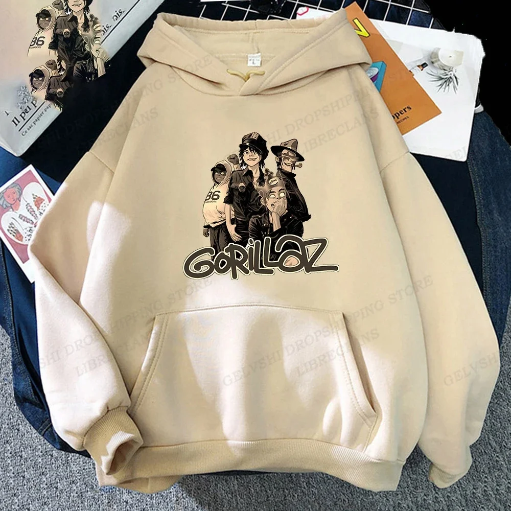 

Gorillaz Hoodie Men Women Fashion Sweatshirts Hoodies Kids Hip Hop Hoodie Boy Coats Music Rock Sweats Women Tracksuits Album