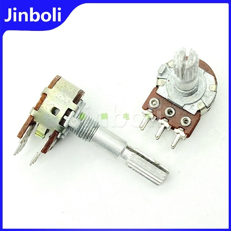 1PCS 16 Type B20K step-by-step 6Pins Double Variable Resistor rotary potentiometer adjustable resistor electronic components Power Amplifier Audio Speaker High And Bass Volume Potentiometer