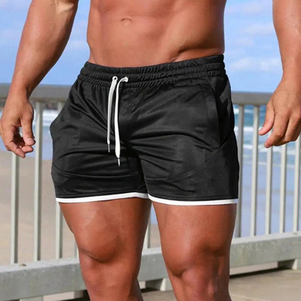 

Мужские спортивные шорты с камуфляжным принтом, шорты для фитнеса, с эластичным поясом, с завязками и карманами, идеально подходят для бега, пляжа, на лето